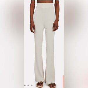 Revolve SIGNIFICANT OTHER Sofia Flared Rib Knit Pants Ivory US 6